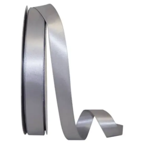 JAM Paper 7/8" x 100yd. Double Face Satin Ribbon Silver {1}