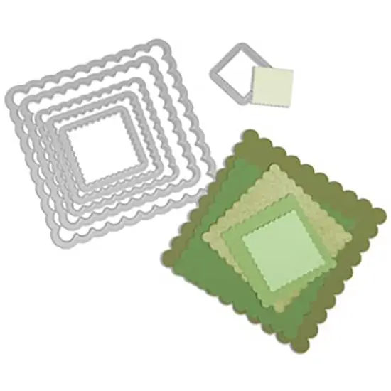 Sizzix&reg; Framelits&trade; Scallop Squares Die Set {3}