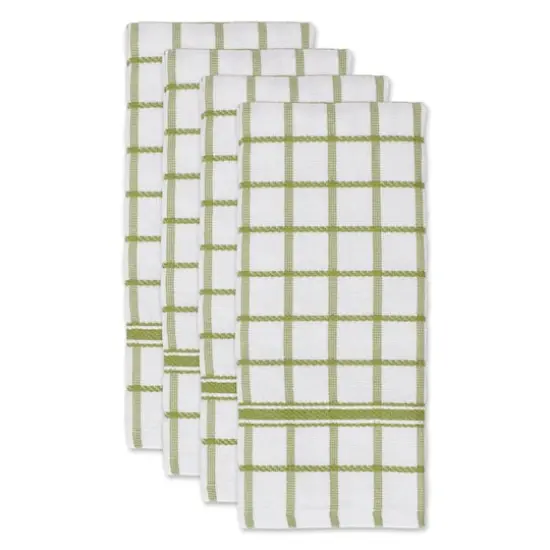 DII&reg; Windowpane Terry Dishtowels, 4ct. Antique Green {5}