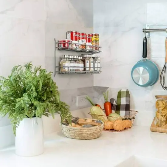 NEX&trade; 2-Tier Wall-Mounted Seasonings Jar Storage Rack, 2ct. {7}