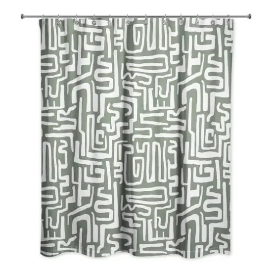 Woogly Shapes Shower Curtain Green {3}