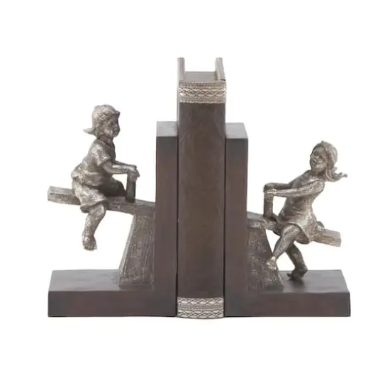 8" Brown Eclectic Children Bookends, 2ct. {1}