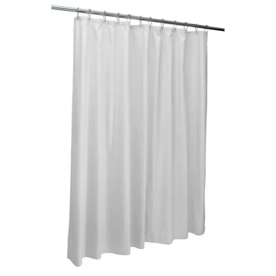 Bath Bliss Microfiber Soft Touch Dash Design Shower Curtain Liner White {10}