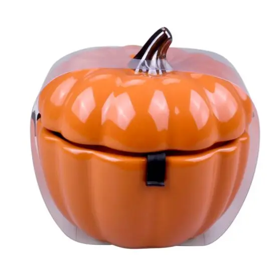 4.75" Orange Ceramic Pumpkin Cocotte by Makery&trade; {1}