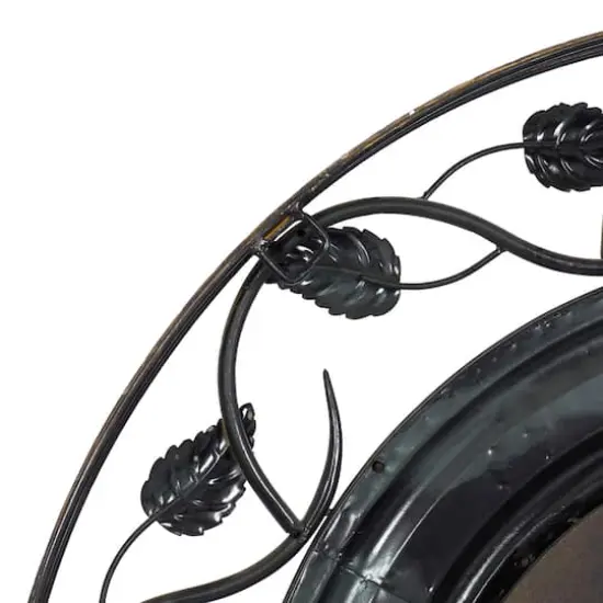 Brown Rustic Metal Wall Clock {7}