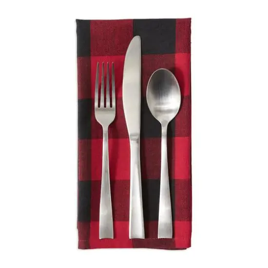 DII&reg; Buffalo Check Oversized Napkin, 6ct. Tango Red/Black {7}