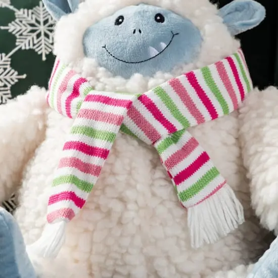 Glitzhome&reg; 21.75"H Christmas Fabric Yeti Shelf Sitter {7}