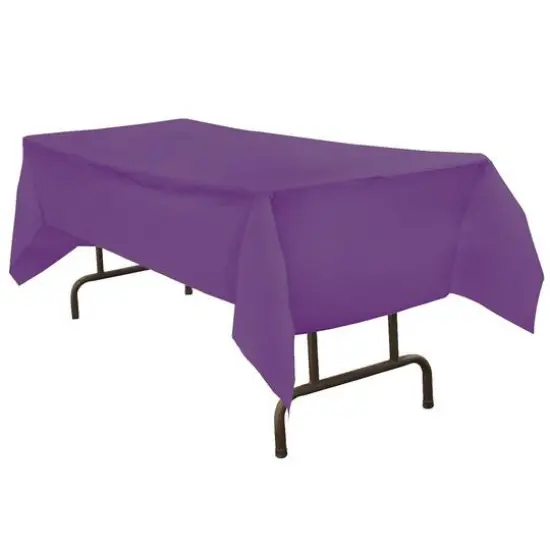 JAM Paper 108" Rectangular Plastic Table Cover Purple {3}