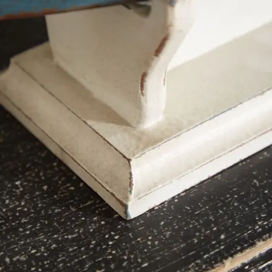 Blue wood Coastal Sculpture, Sail Boat 8" x 23" x 10" {5}