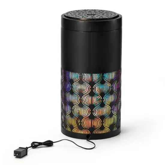 Glitzhome&reg; 24" Metal LED Cutout Pattern Outdoor Fountain {8}