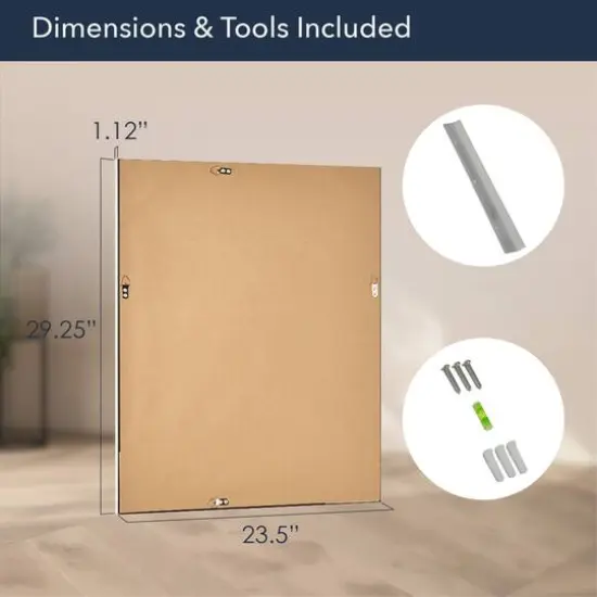 Head West 29" Brushed Nickel Frame Vanity Mirror {8}