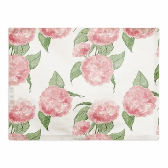Pink Hydrangea Pattern 18" x 14" Cotton Twill Placemat {1}