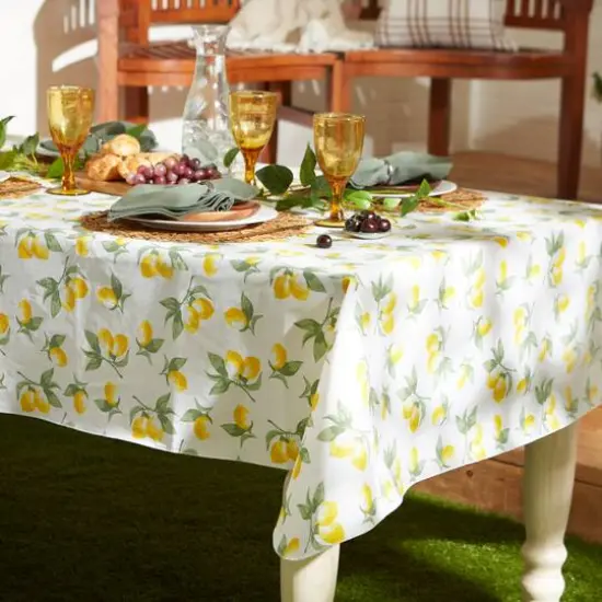 Summer Lemons Vinyl Tablecloth 60" x 84" {4}