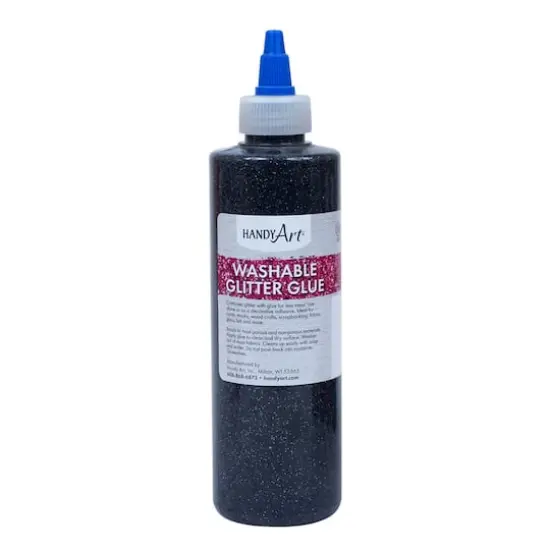 Handy Art&reg; 8oz. Washable Glitter Glue, 6ct. Black {4}