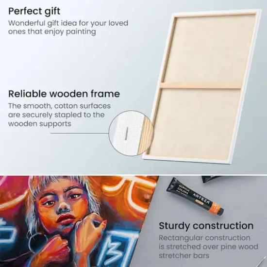 Arteza&reg; 24" x 30" White Stretched Canvases, 6ct. {3}