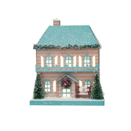Hello Honey® 10" Decorative Paper House with LED Light, Glitter & Tinsel {4}