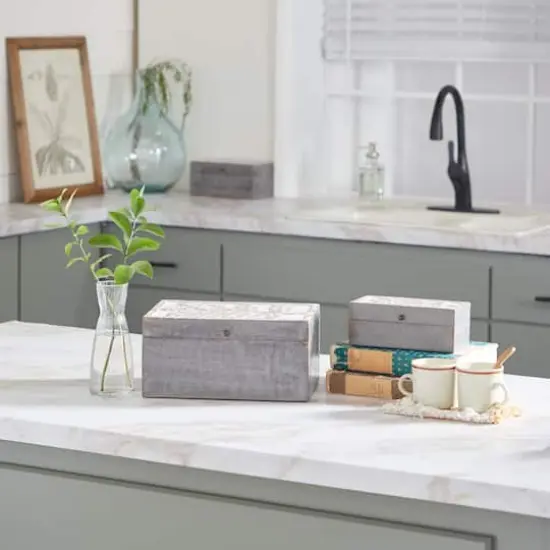 Gray Mango Wood Country Cottage Box Set {3}