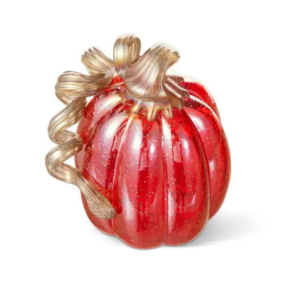 Glitzhome&reg; Red Glitter Glass Gourd {8}