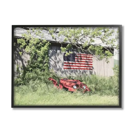 Stupell Industries Americana Lush Country Greenery Framed Giclee Art Black {1}
