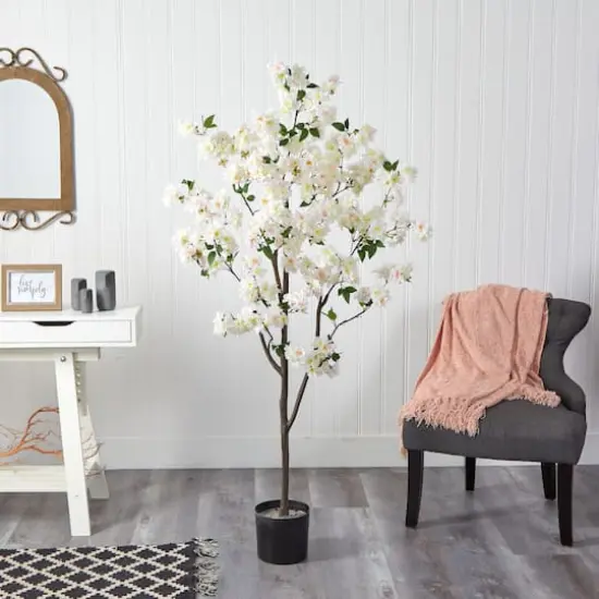 6ft. Potted White Cherry Blossom Tree {4}