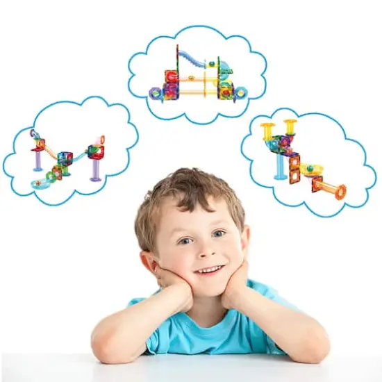 PicassoTiles® 60 Piece Marble Run Building Block Connecting Set {6}