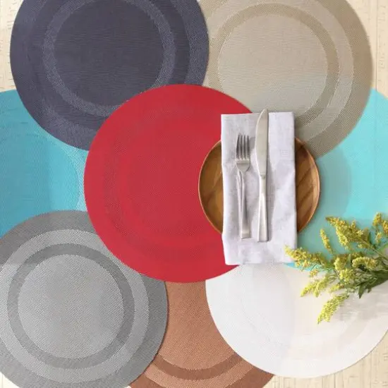 DII&reg; Round Double Frame Placemats, 6ct. Champagne {7}