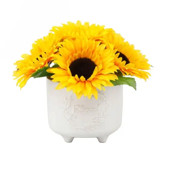Flora Bunda&reg; Sunflowers in Blessed Ceramic Planter {1}