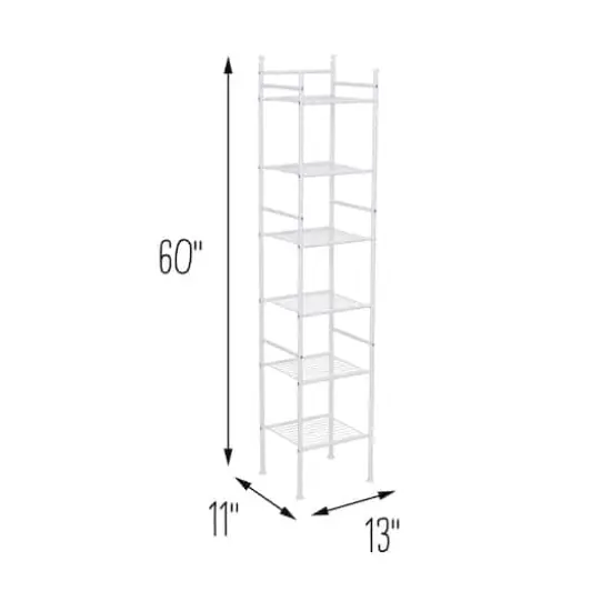Honey Can Do White 6-Tier Bathroom Storage Shelving Unit {10}