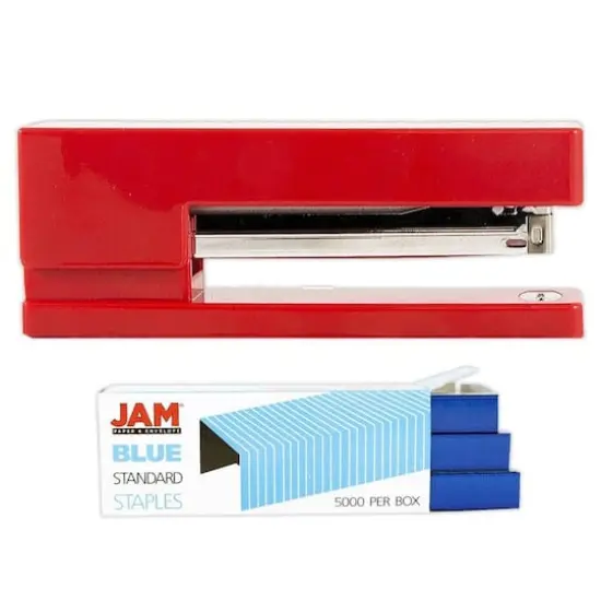 JAM Paper Desk Stapler & Staples Set Red/Blue {1}