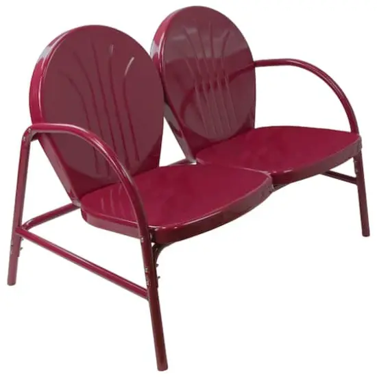 42" Mulberry Retro Tulip Outdoor Loveseat {3}