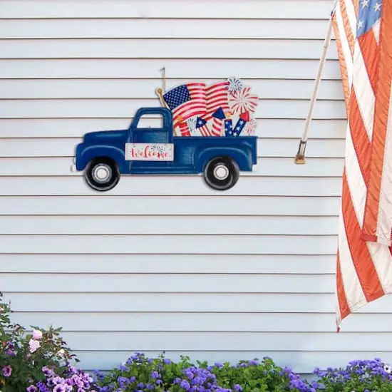 Glitzhome&reg; 24" Metal American Truck Yard Stake {5}