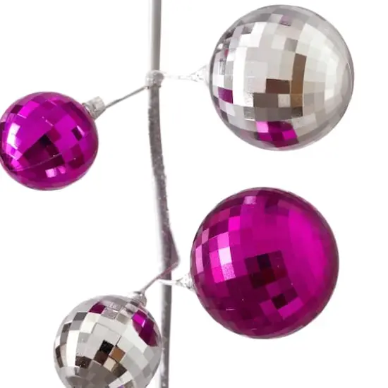 6ft. Pink & Silver Disco Ball Garland by Ashland® {3}