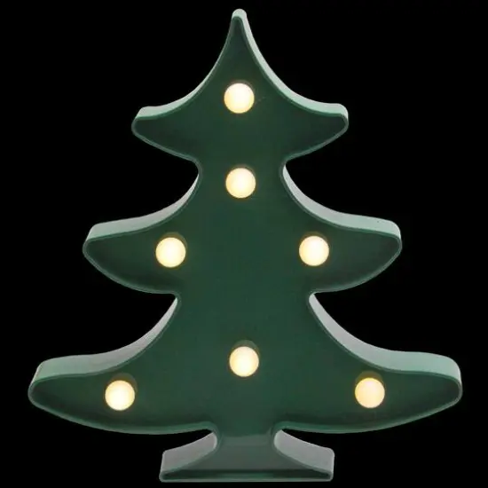 8.75" Green Christmas Tree Marquee Wall Sign {4}