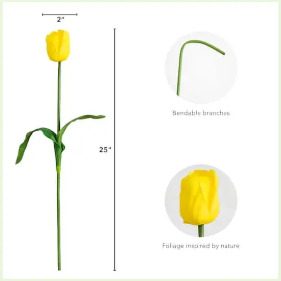 25" Yellow Tulip Flower Stems, 3ct. {5}
