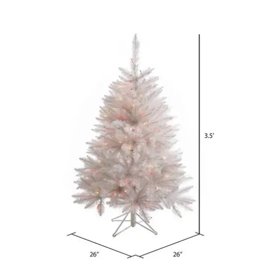 3.5ft. Pre-Lit Sparkle White Spruce Artificial Christmas Tree, Multi-Colored LED Lights {5}