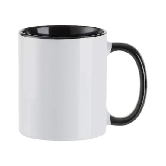 Craft Express 6ct. 11oz. Sublimation Black Handle Mugs {4}
