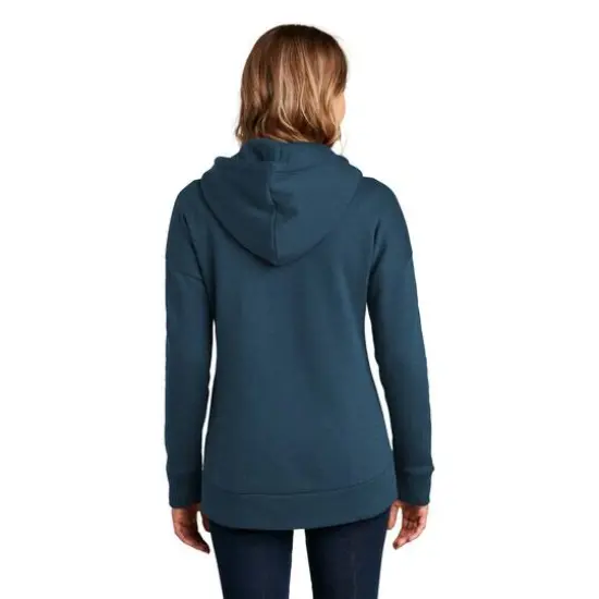 District&reg; Perfect Weight&reg; Women's Fleece Drop Shoulder Full-Zip Hoodie Heathered Poseidon Blue {6}