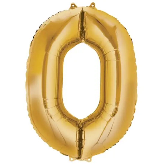 34" Gold Number Foil Balloon 0 {1}