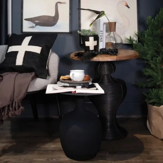 Hello Honey&reg; 18" Black Metal Textured Table {3}