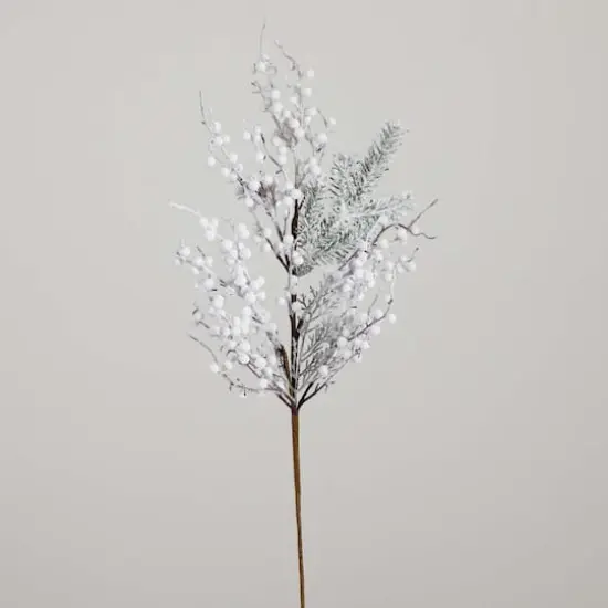 30" Flocked White Berry Stems, 3ct. {9}