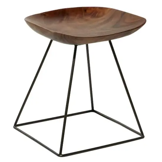 20" Brown Iron Rustic Stool {1}