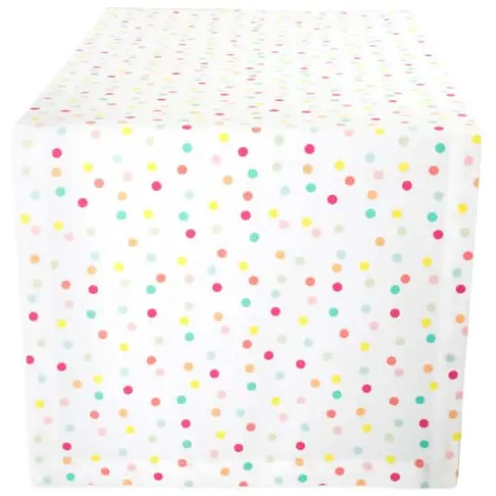 DII&reg; 108" Multicolored Polka Dots Table Runner {1}