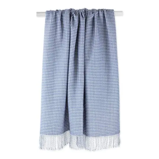 DII&reg; Stonewash Blue & White Waffle Knit Throw {4}