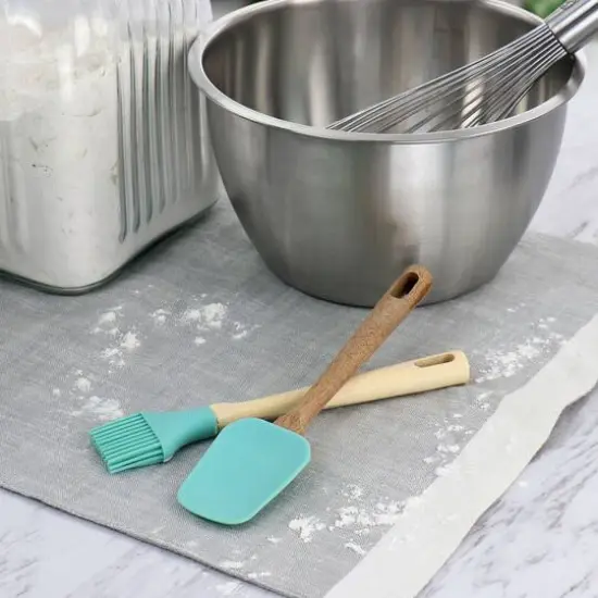 Martha Stewart Everyday Mint Silicone Mini Spoonula and Brush Utensil Set {4}