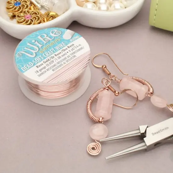 The Beadsmith® Wire Elements™ 18 Gauge Tarnish Resistant Round Soft Temper Wire, 4yd.Rose Gold {4}