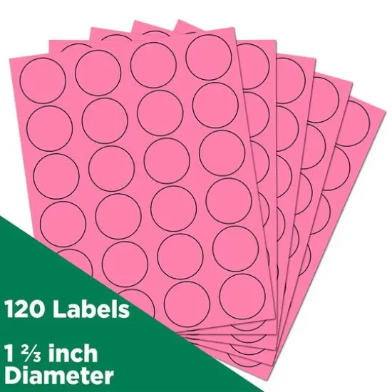 JAM Paper Circle Label Stickers Ultra Pink {4}