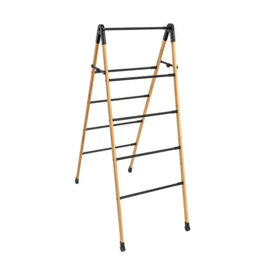 Household Essentials Bamboo V-Shaped Expandable Laundry Drying Rack {14}