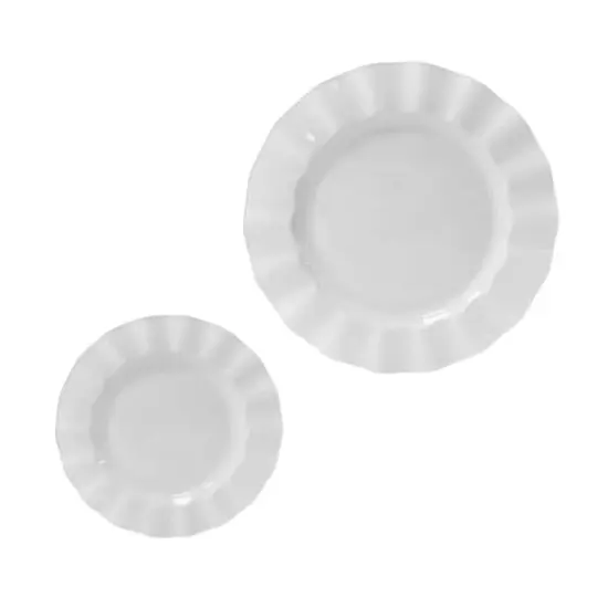 7" & 10" Wavy Rim Plastic Plates, 40ct. by Celebrate It&reg; White {1}