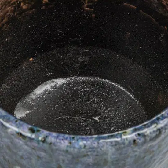 Hello Honey&reg; 5.25" Blue Crackle Glaze Decorative Terra Cotta Planter {8}