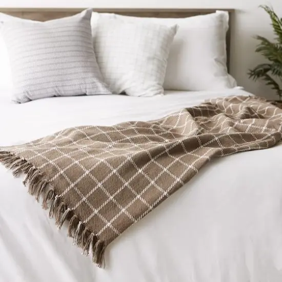 DII&reg; Checked Plaid Throw Brown {7}